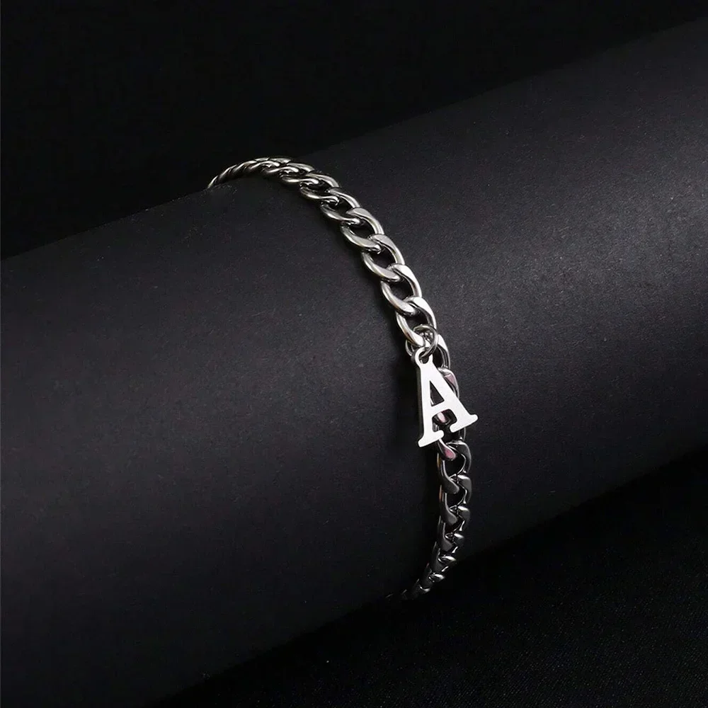 Z Vintage Fashion - Bracelets initiaux A-Z couleur argent pour