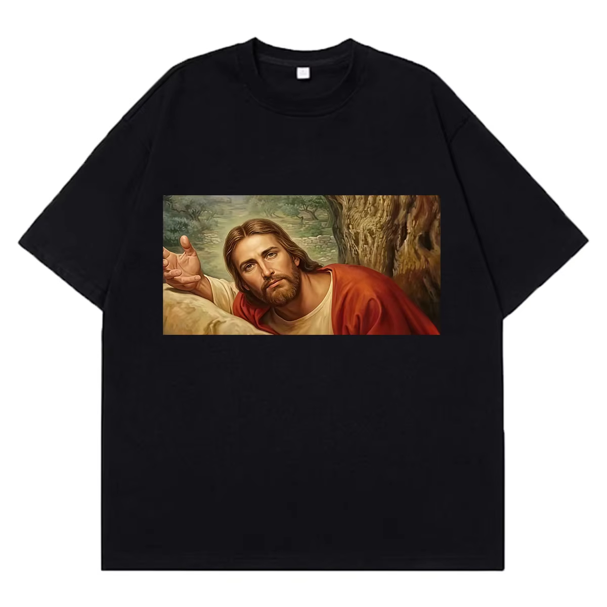 Vintage Fashion Looks - T-shirt drôle Jésus Christ regardant vers