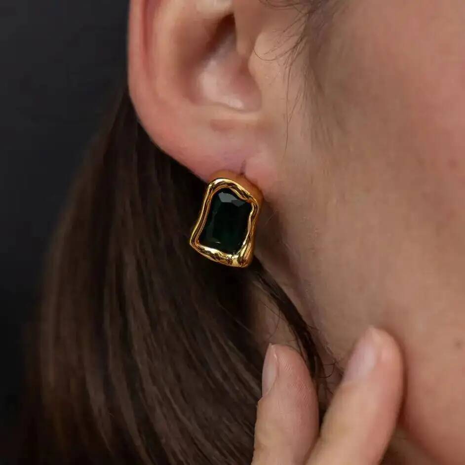 Z Vintage Fashion - IngeSight.Z Boucles d'oreilles carrées exquises en