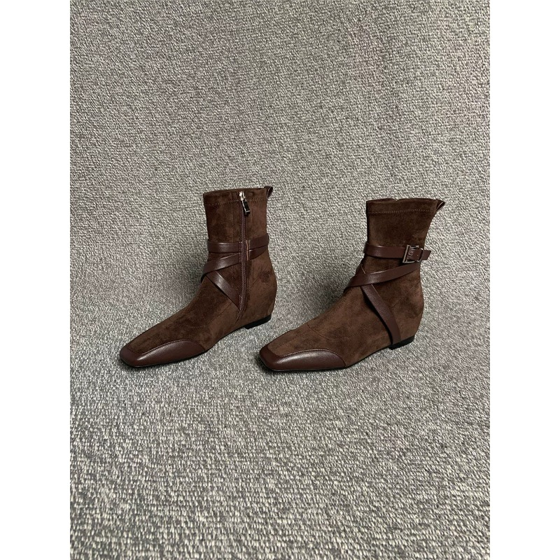 Vintage Style Women Fashion - Bottines plates vintage françaises mates pour