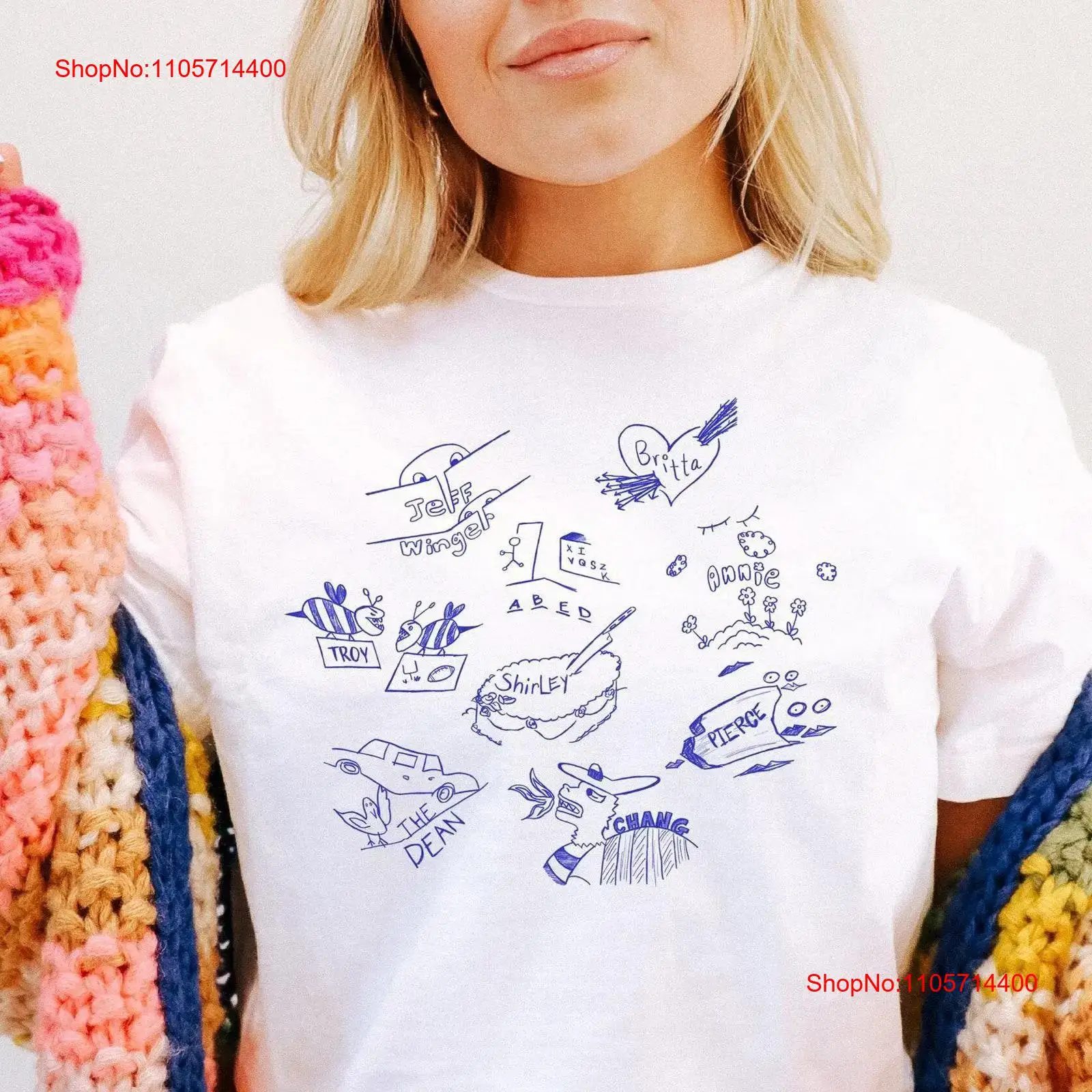 Vintage Fashion Community - T-shirt Community TV Show Doodles avec