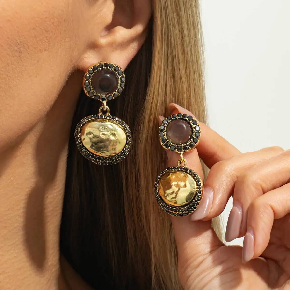 Z Vintage Fashion - IngeSight.Z – boucles d'oreilles ovales géométriques