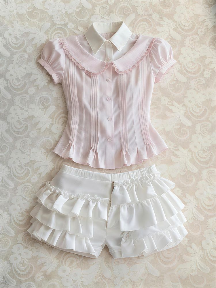 Vintage Fashion Korea - Ensemble 2 pièces pour femme :