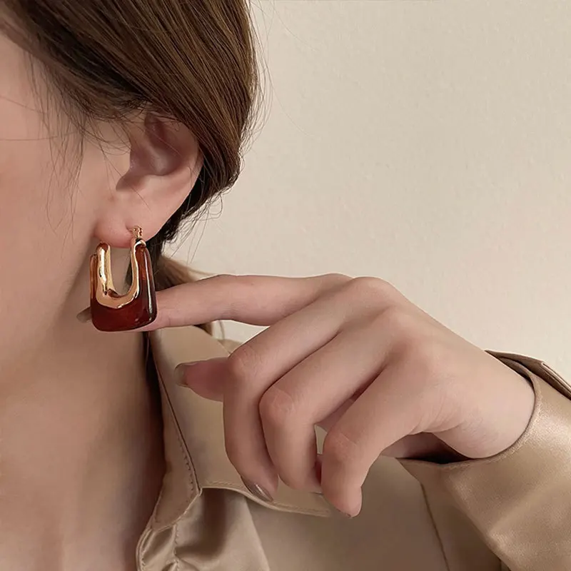 Boucles d'oreilles carrées en  - Vintage Fashion Korea avis et prix
