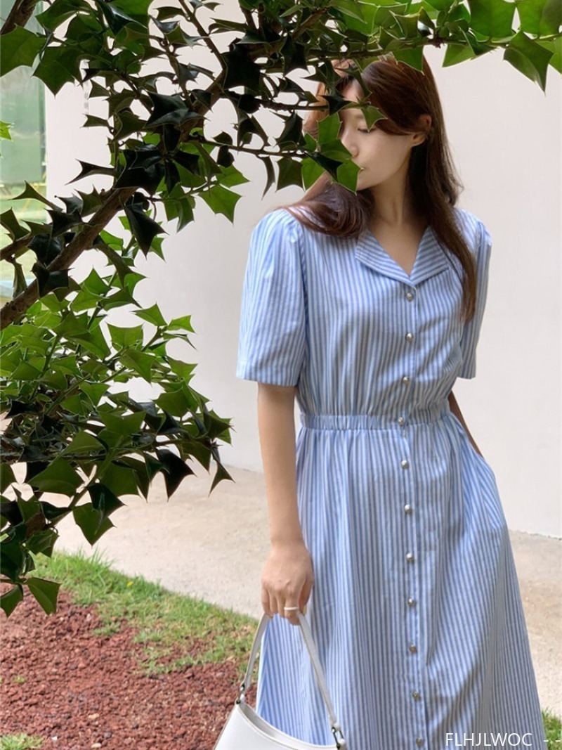 Robes féminines en coton et li - Vintage Fashion Korea avis et prix