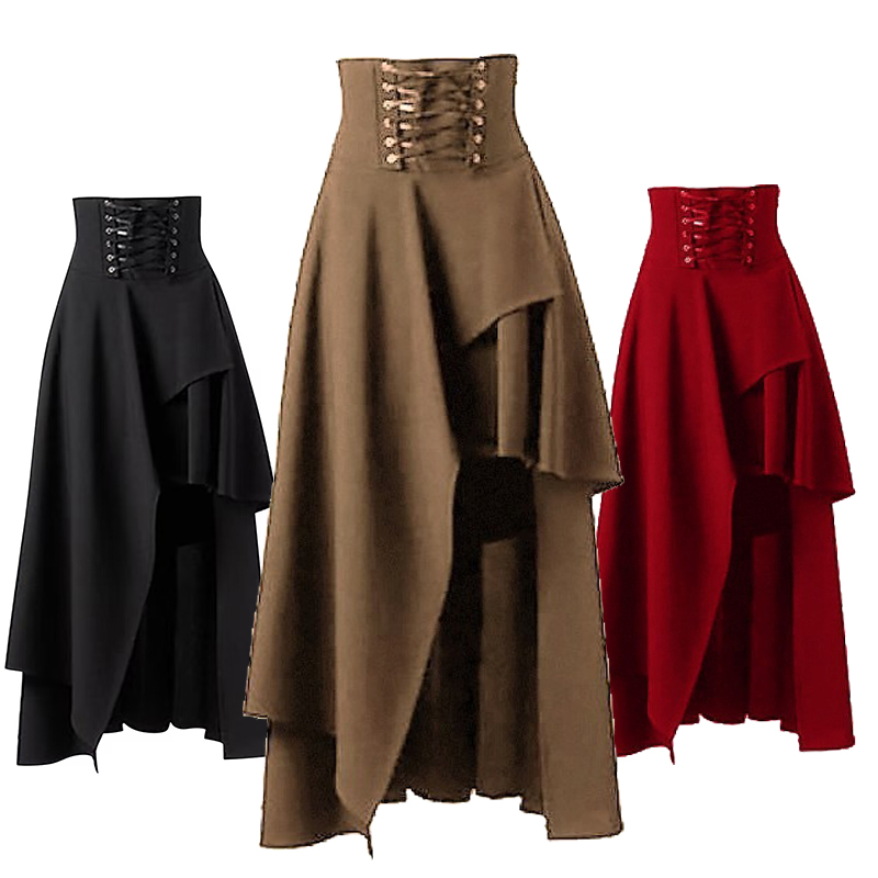 Jupe maxi irrégulière à lacets - Vintage Fashion Korea avis et prix