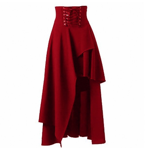 Jupe maxi irrégulière à lacets - Vintage Fashion Korea avis et prix