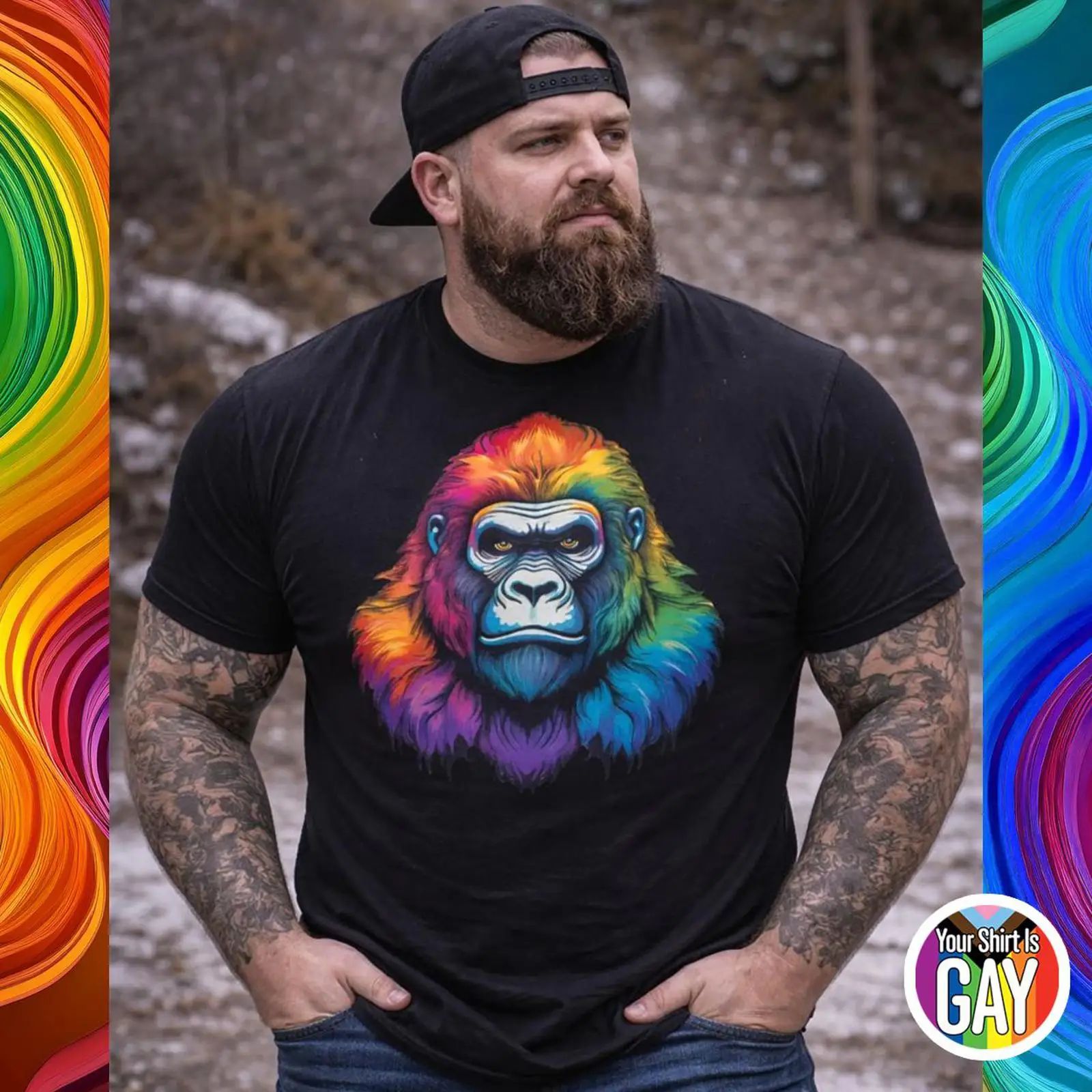 T-shirt Gay Gorilla Pride, mot - Vintage Fashion Community avis et prix