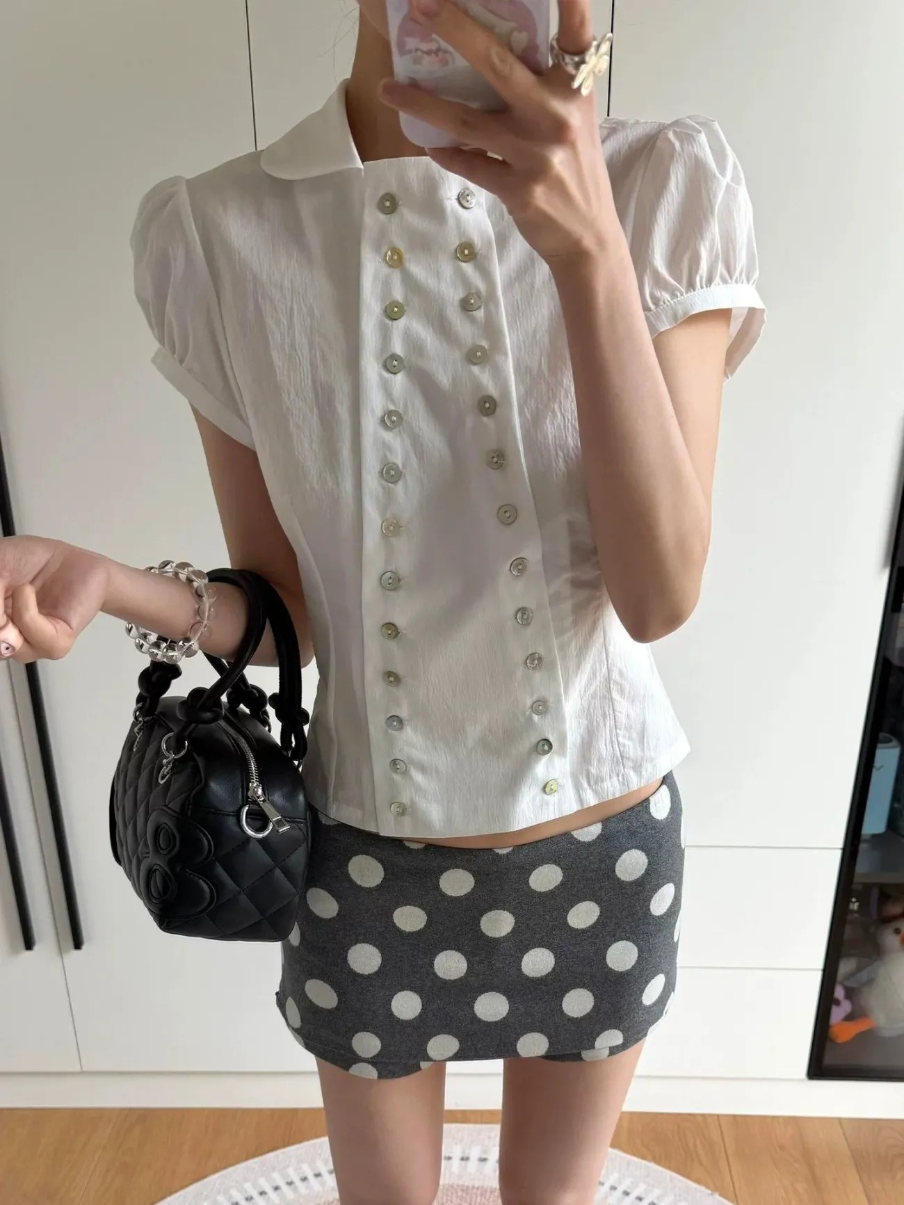 Blouse Y2K Esthétique Col Pete - Vintage Fashion Korea avis et prix