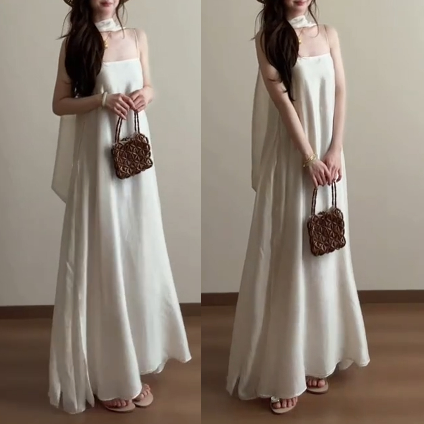 Nouvelle Robe Longue Blanche V - Vintage Fashion Tiktok avis et prix