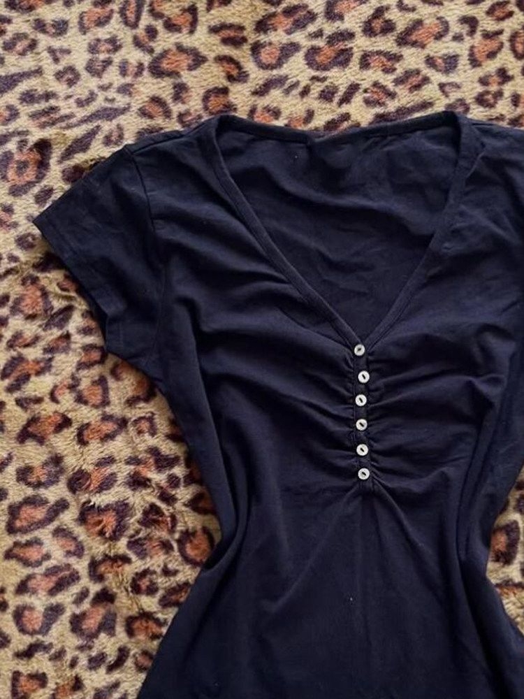 T-shirts vintage coréens bleu  - Vintage Fashion Korea avis et prix